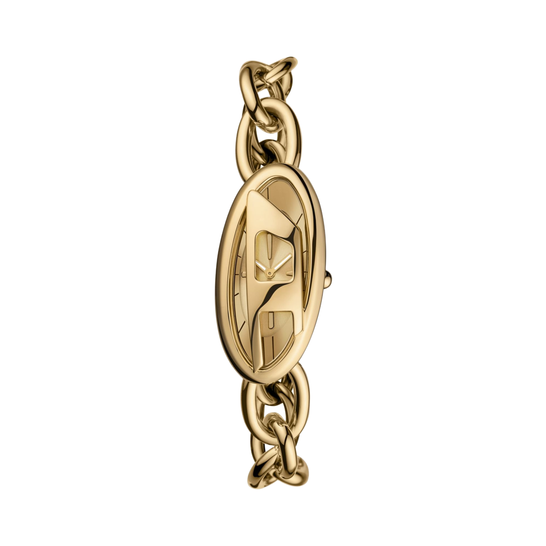 (W) 디젤 Dz5611 투핸드 19mm 스테인리스 스틸 골드((W) Diesel Dz5611 Two-Hand 19mm Stainless Steel Gold)