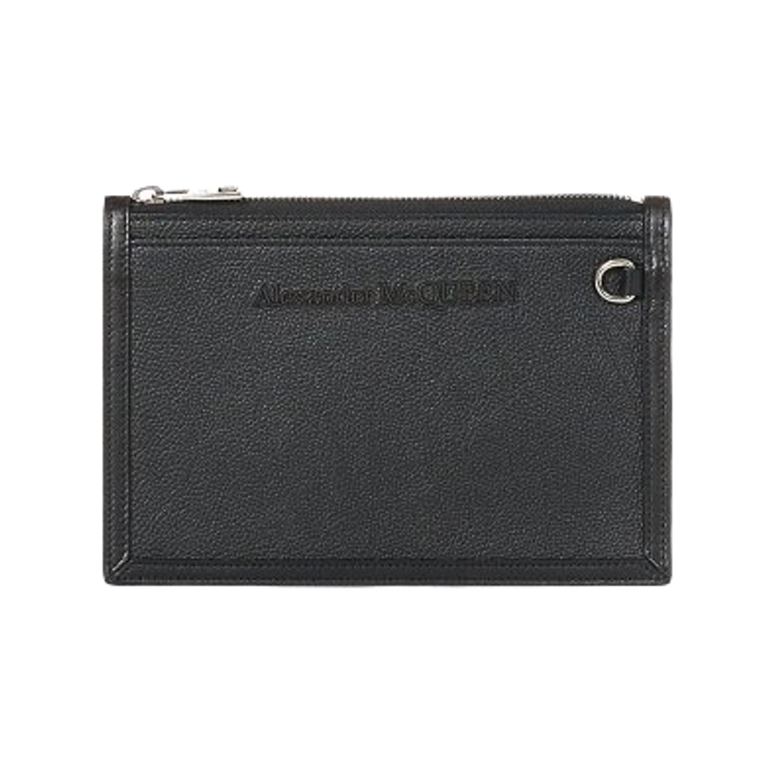 6891241AAGF1000 Alexander McQueen Logo Leather Clutch Black