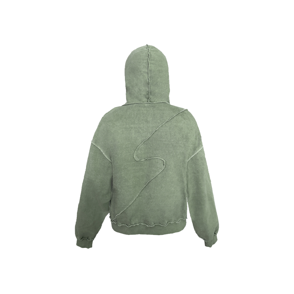 쉐도우 인시전 가먼트 다잉 후드 머드그린(SHXDW Incision Garment-Dyeing Hoodie MudGreen) - 2