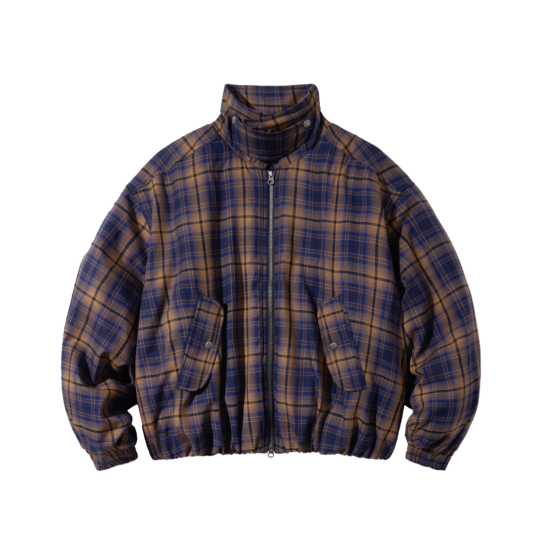 다이아몬드 레이라 레이어드 카멜 네이비 무드 체크 패딩 PD9(Diamond Layla Layered Camel Navy Mood Check PD9)
