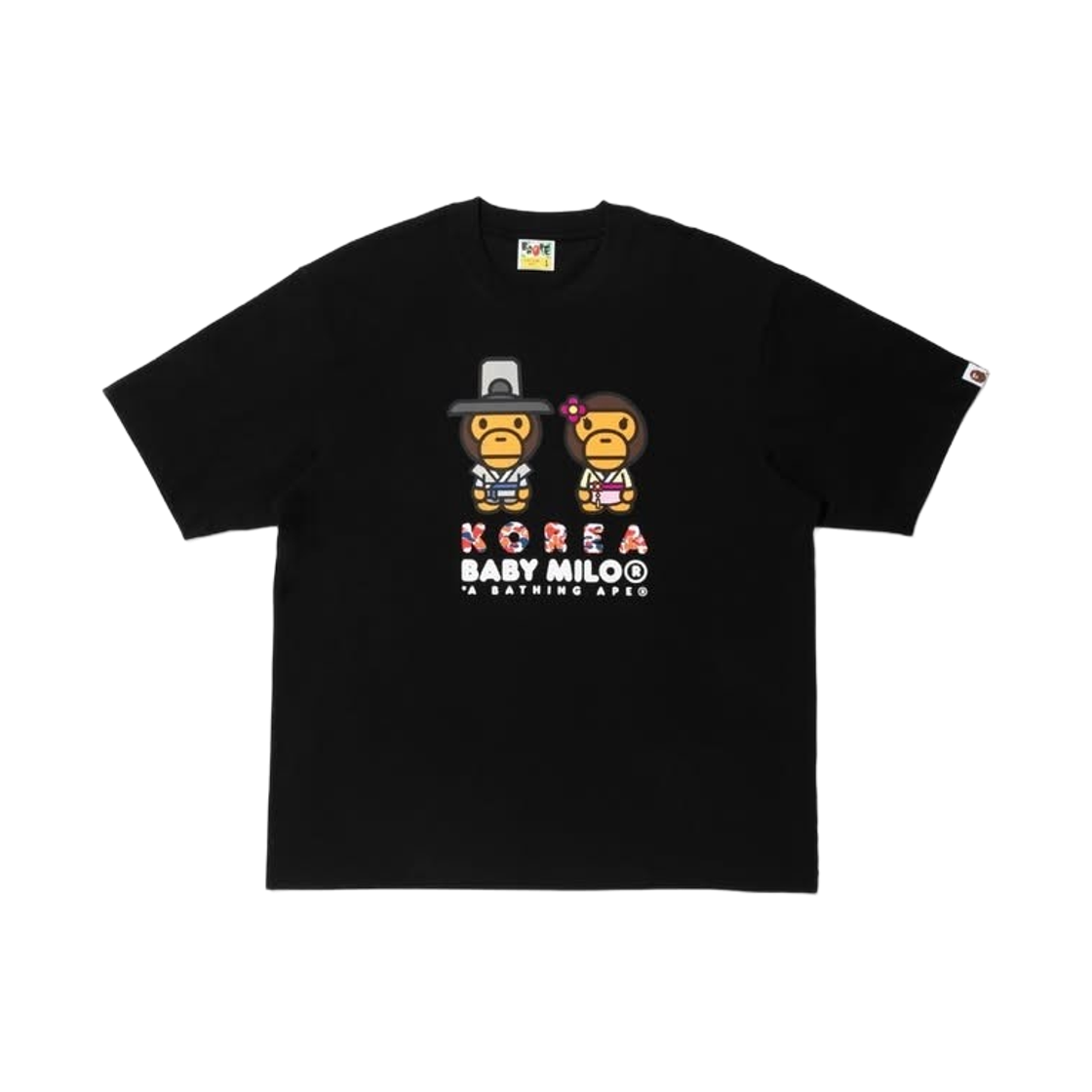 베이프 베이비 마일로 티셔츠 블랙 - 한국 한정(BAPE Baby Milo T-Shirt Black - Korea Exclusive)