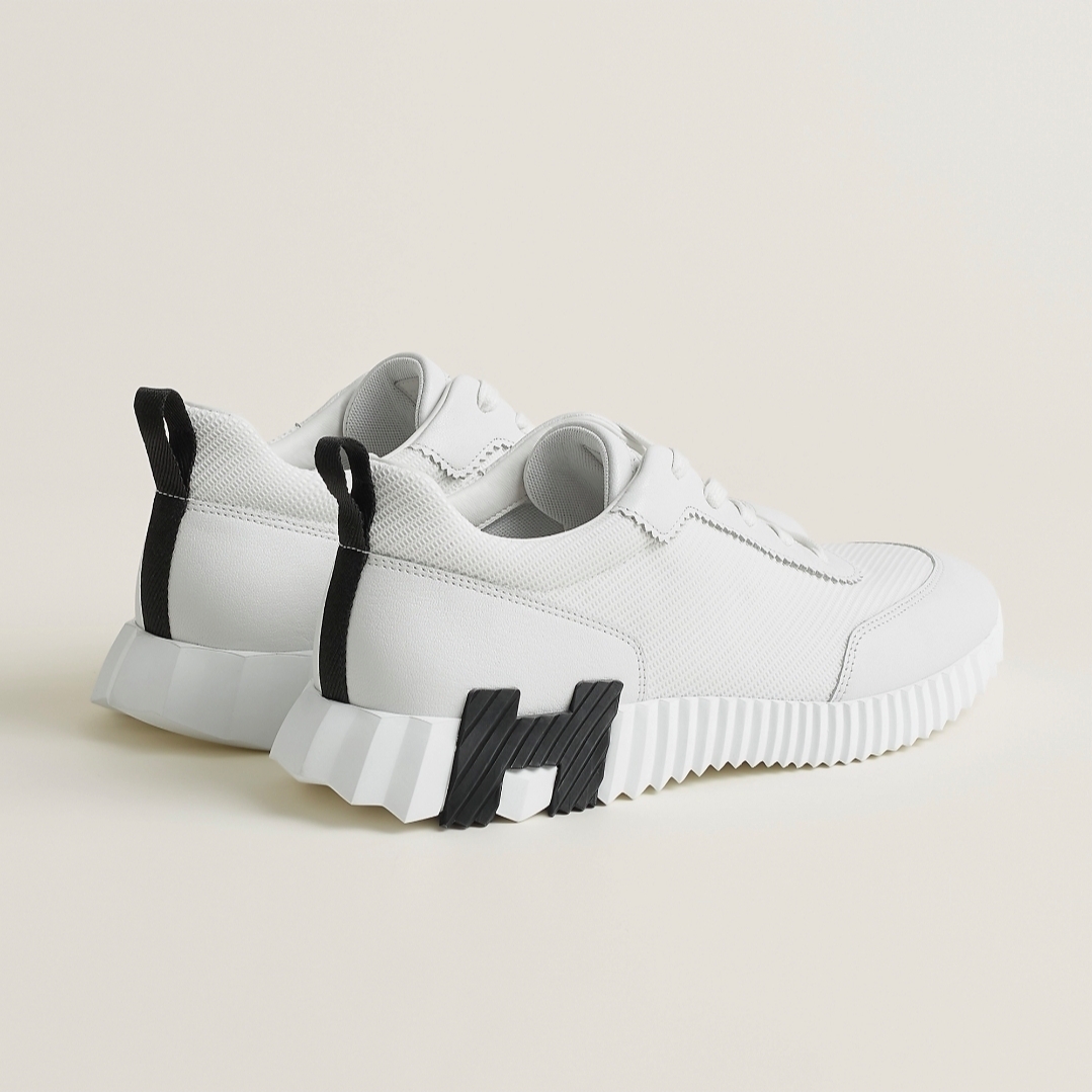 Hermes Bouncing Sneakers Technical Mesh Sport Goatskin & Blanc 착용 스타일 - 2