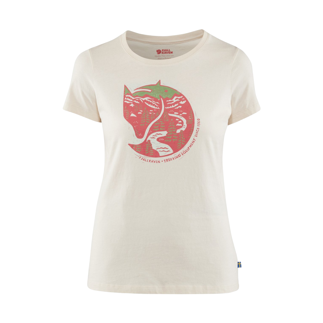 (W) 피엘라벤 아크틱 폭스 티셔츠 초크 화이트((W) Fjallraven Arctic Fox T-shirt Chalk White)