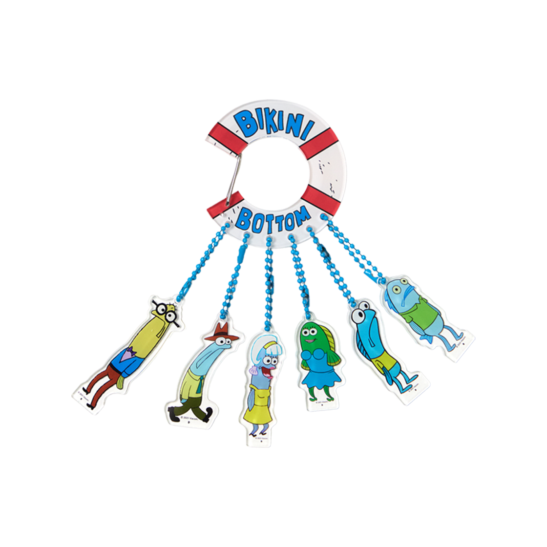 댄꼼마 x 스폰지밥 비키니시티 주민 카라비너 키링(DANCOMMA x SpongeBob SquarePants Bikini Bottom Resident Carabiner Keyring)