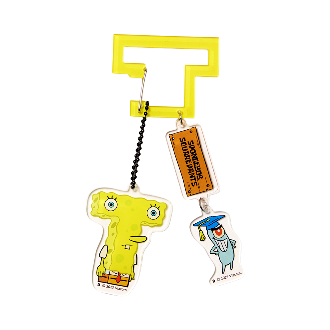 댄꼼마 x 스폰지밥 T 카라비너 키링(DANCOMMA x SpongeBob SquarePants T Carabiner Keyring)