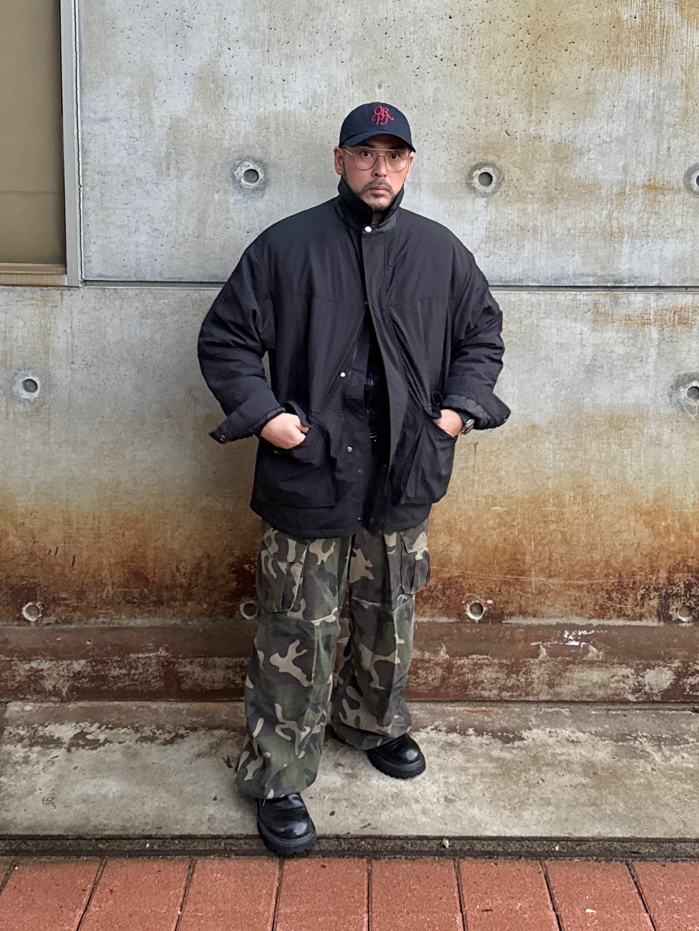 Flavorism VTG Washed Cargo Pants Washed Camo 착용 스타일 - 2