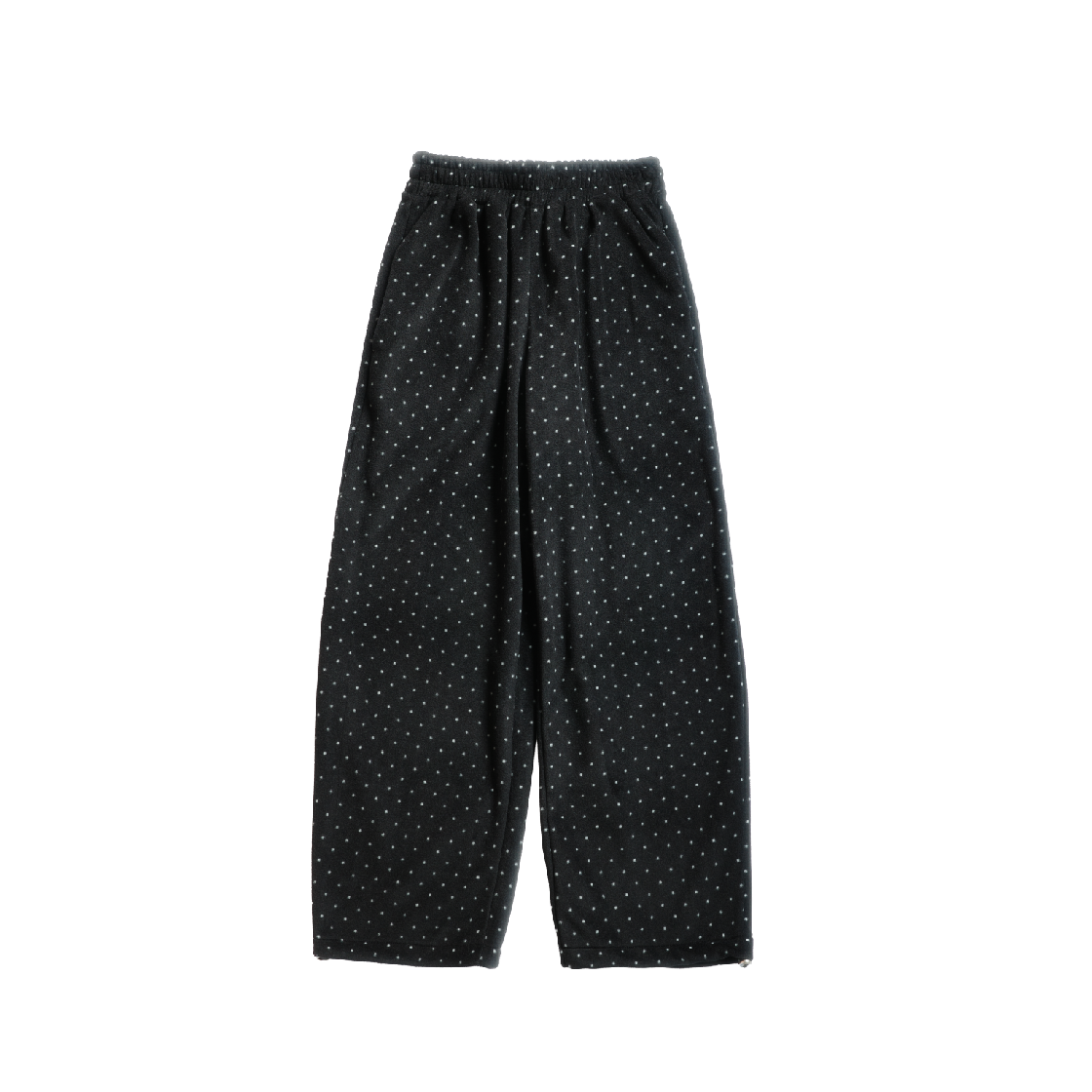 쿠키시 미니 도트 플리스 팬츠 블랙(Kookeesee Mini Dot Fleece Pants black)