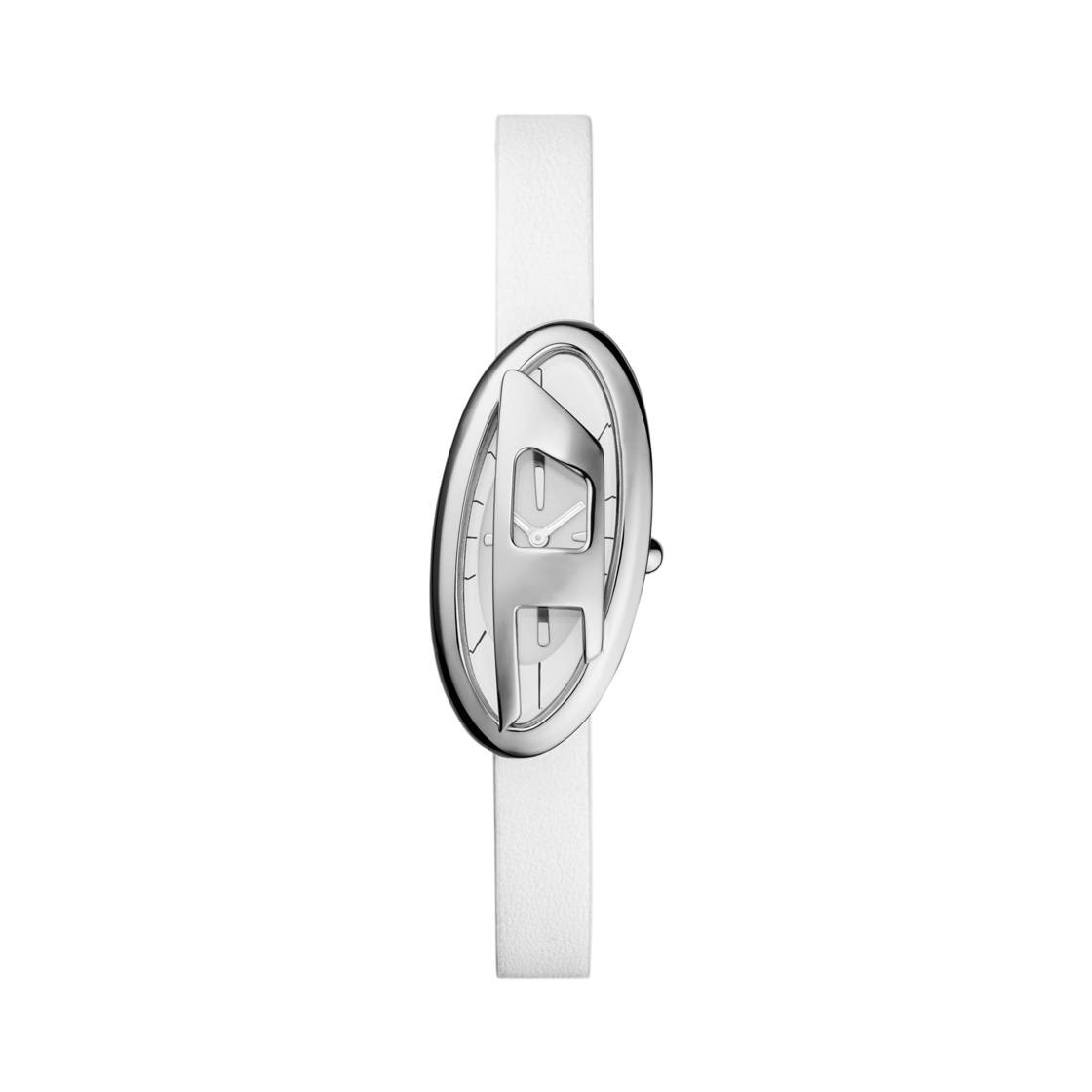 (W) 디젤 Dz5613 투핸드 19mm 레더 화이트((W) Diesel Dz5613 Two-Hand 19mm Leather White)