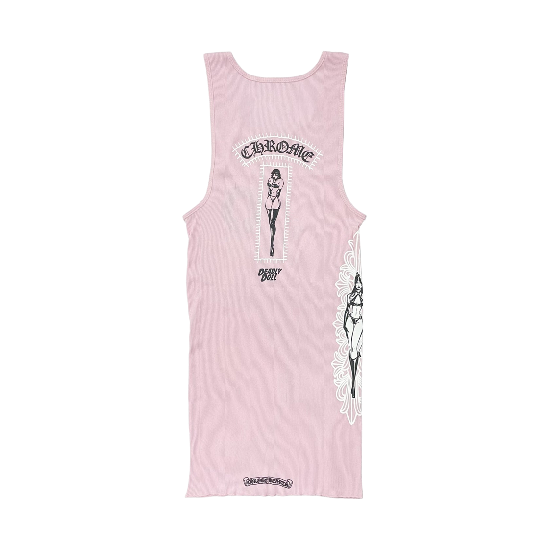 크롬하츠 데들리 돌 립 아트 바젤 탱크 핑크(Chrome Hearts Deadly Doll Rib Art Basel Flora Tank Pink) - 2