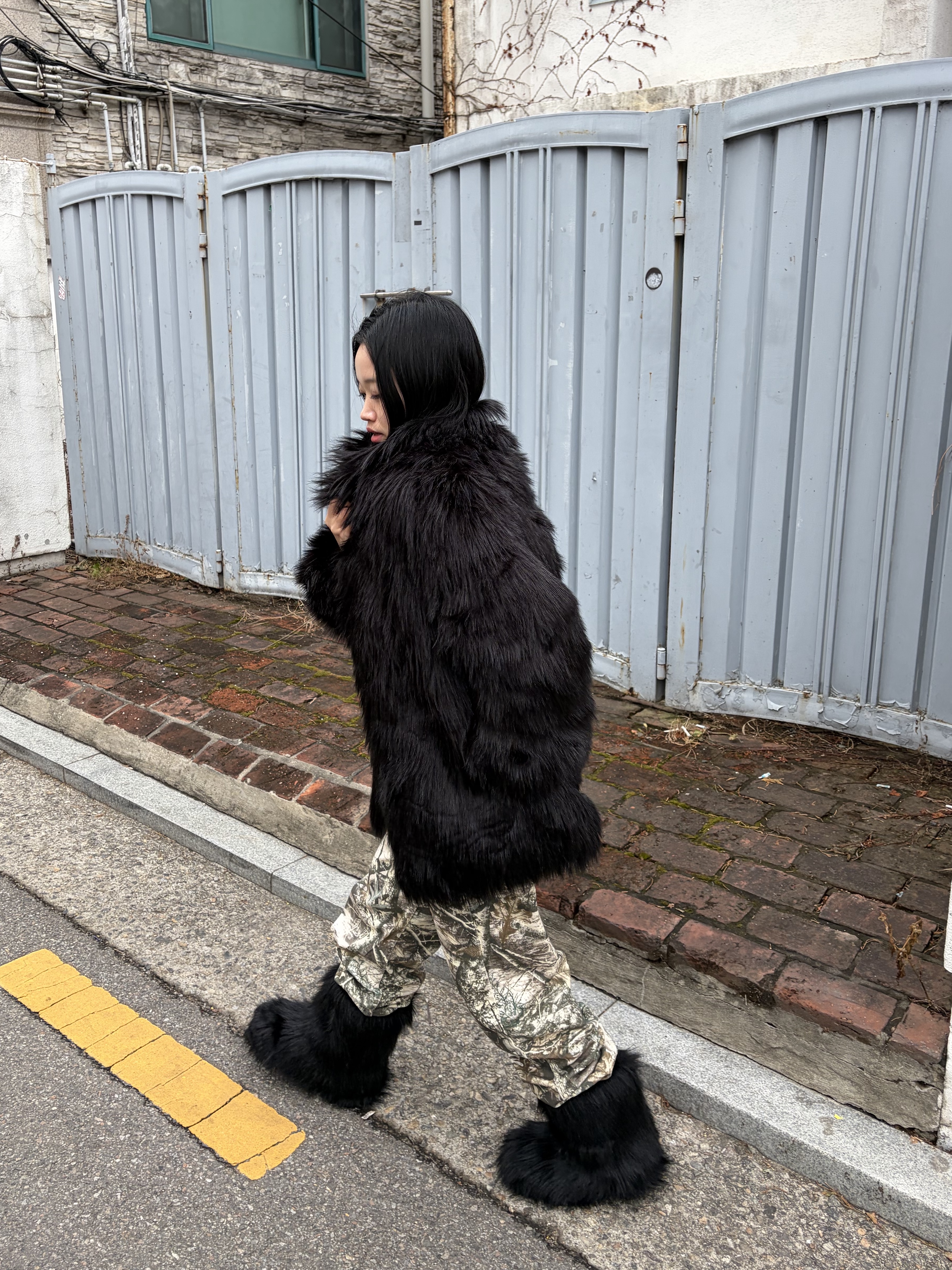 ersco Realtree Regular Pants Beige 착용 스타일