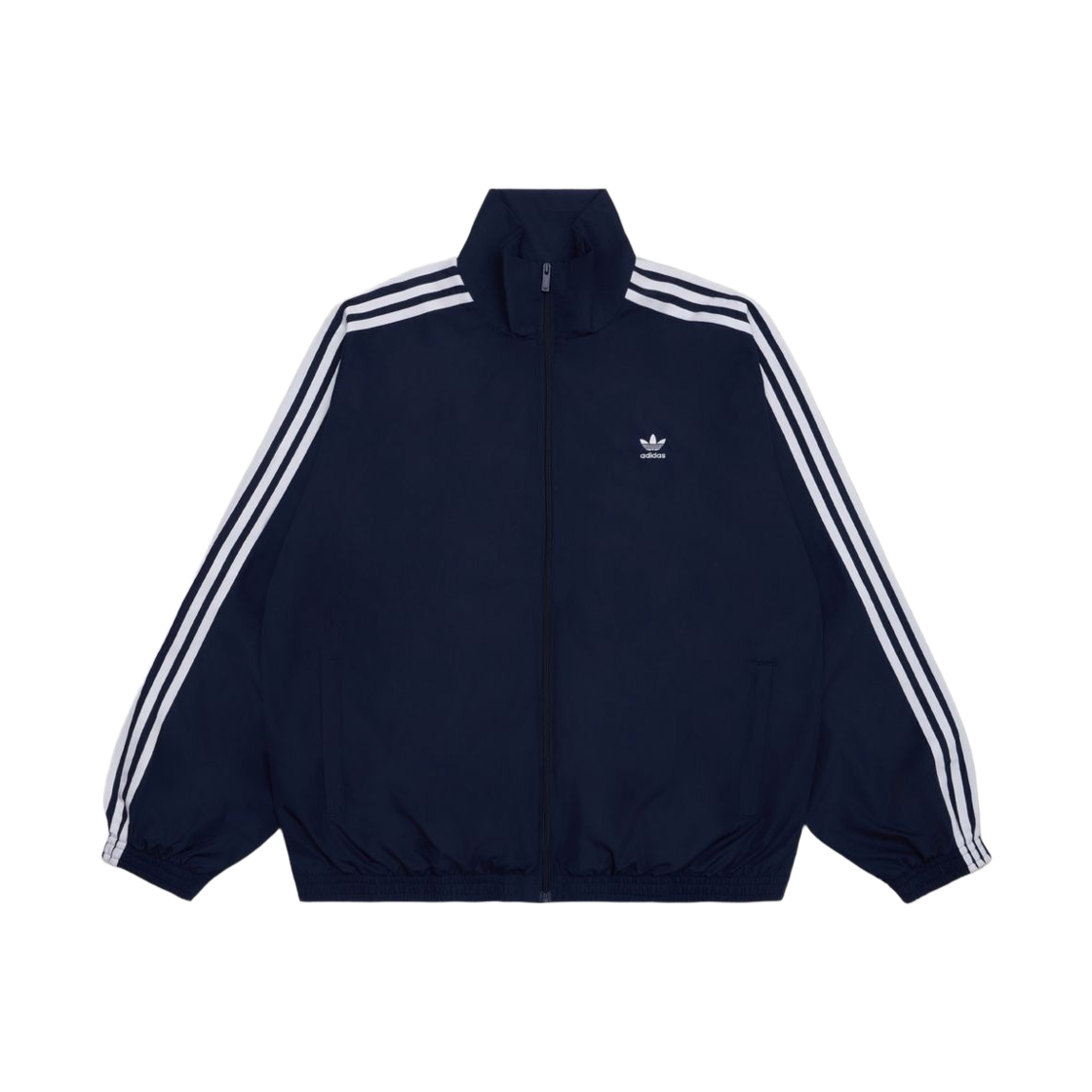 (W) 아디다스 오리지널스 아딜레늄 시즌 3 오버사이즈 트랙탑 나이트 인디고 화이트 - KR 사이즈((W) Adidas Originals Adilenium Season 3 Oversized Track Top Night Indigo White - KR Sizing)