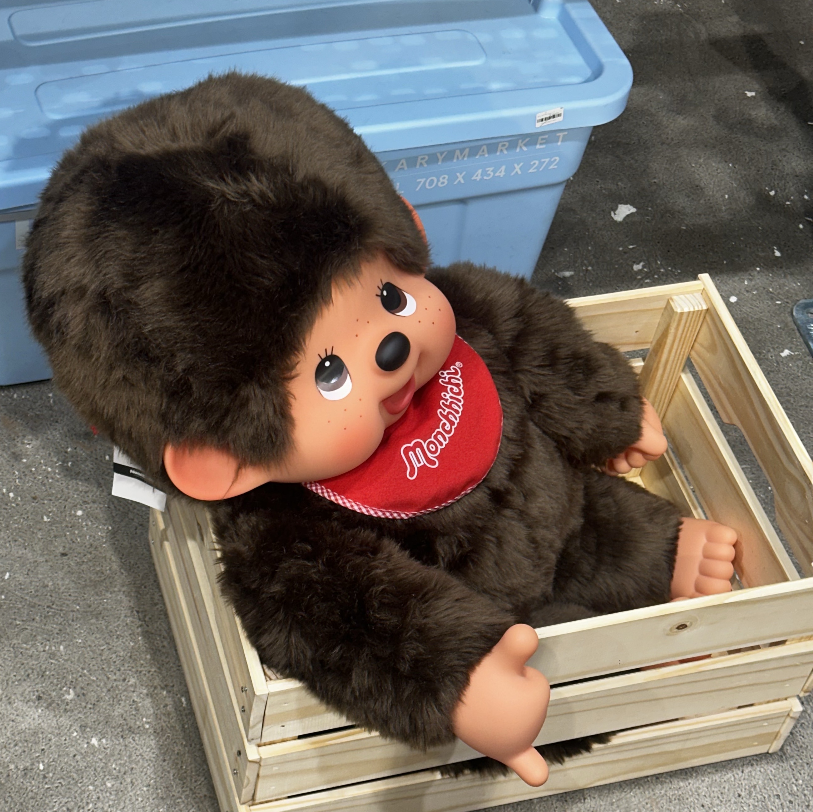 Monchhichi Love Happy Angel Monchhichi Big Head SS Keychain, Monchhichi Love Happy Angel Bebichhichi S Girl 착용 스타일 - 4