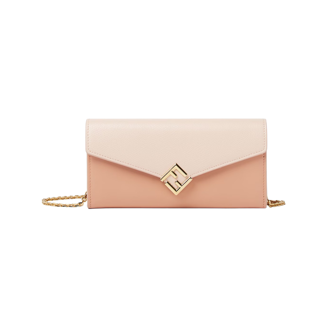 8M0365ALV4F1SO1 Fendi FF Diamonds Continental Wallet with Chain Leather Pink