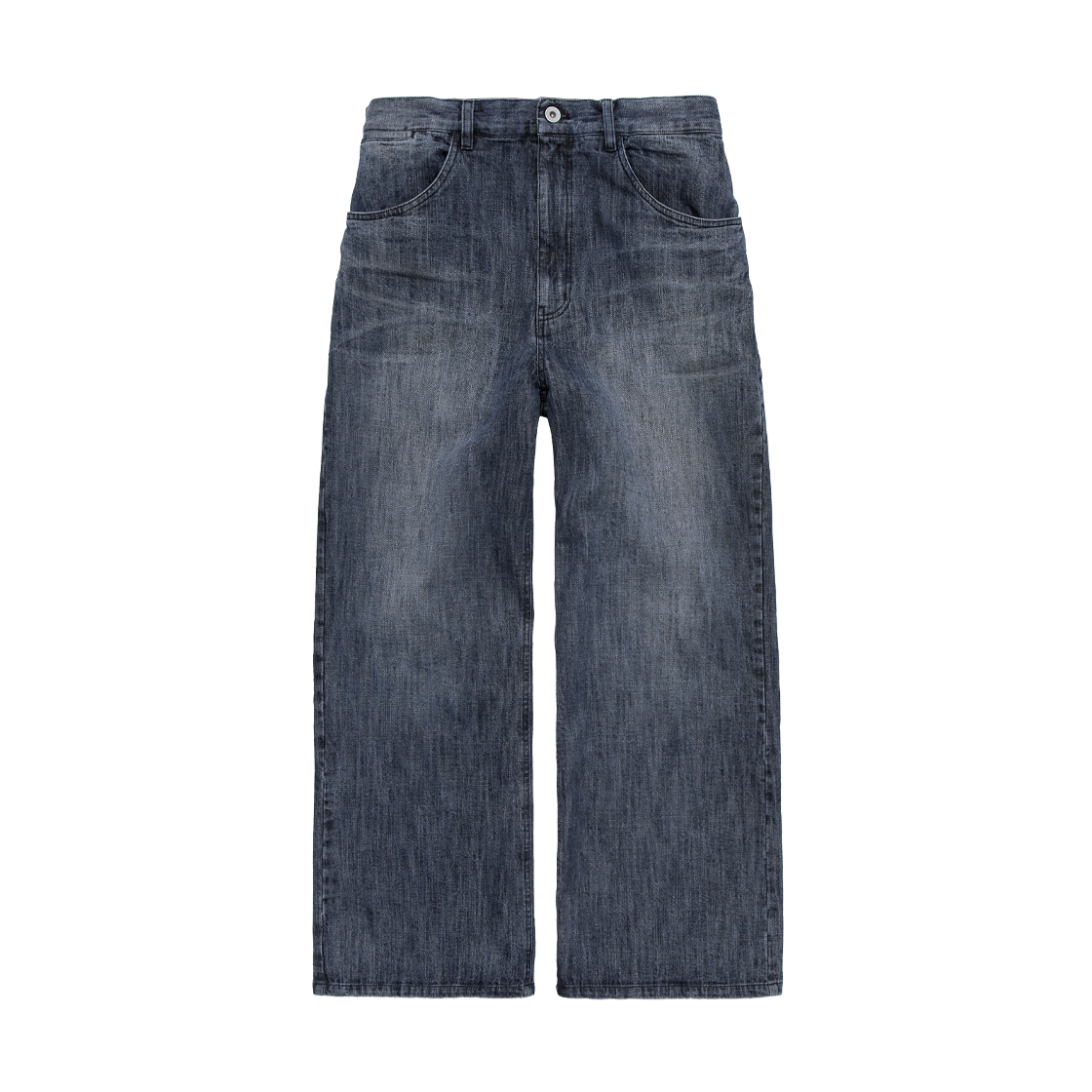 PL5LDN9051I3 Polyteru Aged Gosima Denim Pants Washed Mid Indigo