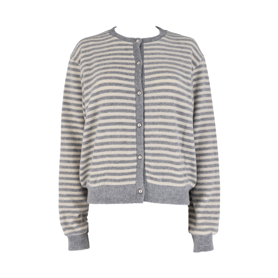 사유 스트라이프 브러쉬 가디건 그레이(sayuu Striped Brushed Cardigan Gray)