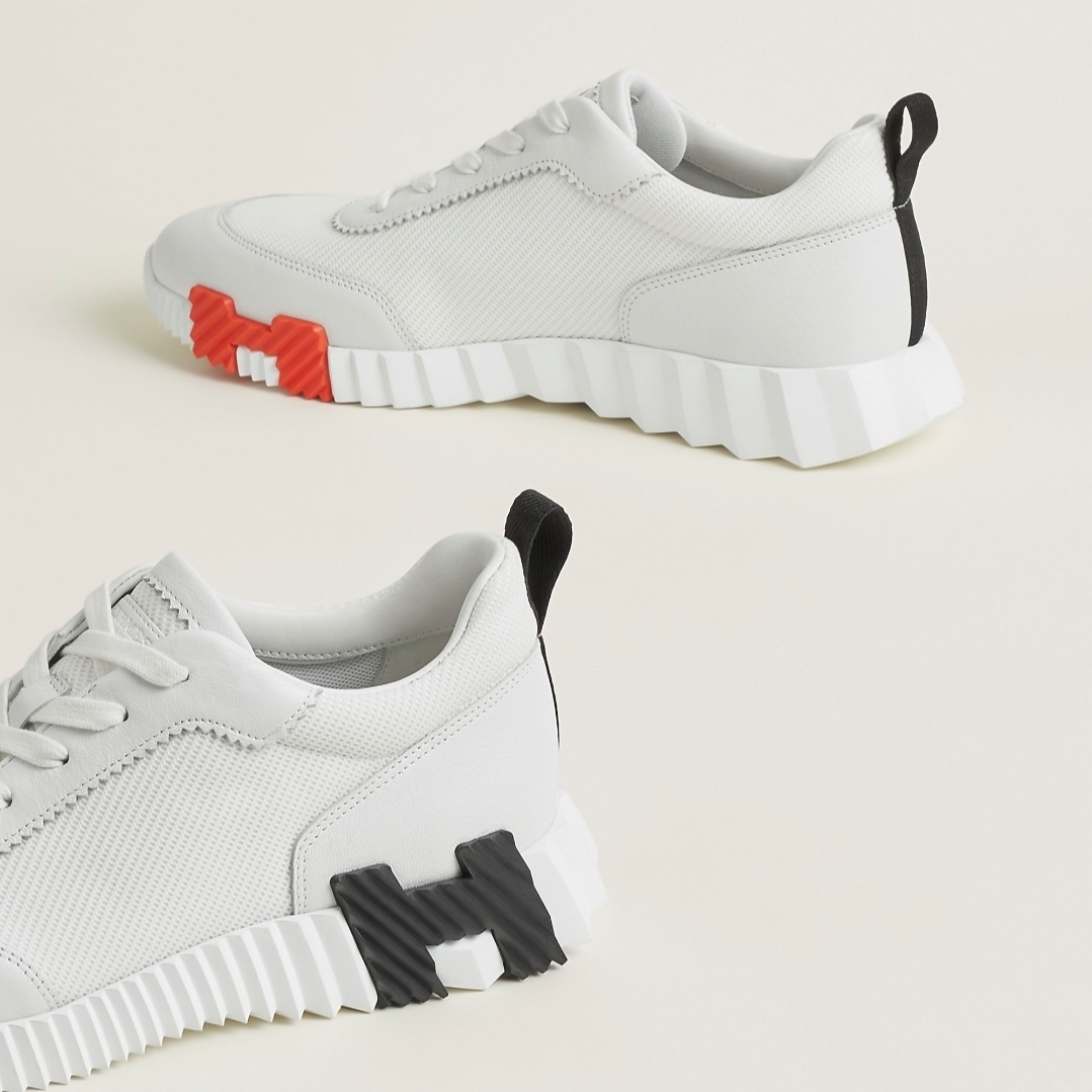 Hermes Bouncing Sneakers Technical Mesh Sport Goatskin & Blanc 착용 스타일 - 4