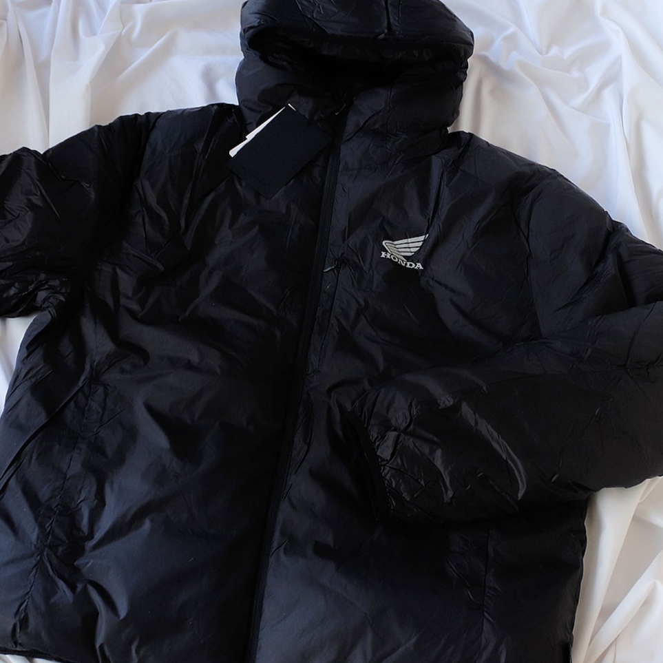 Honda H-Tech Non Quilting Hoodie Jacket Black 착용 스타일 - 1