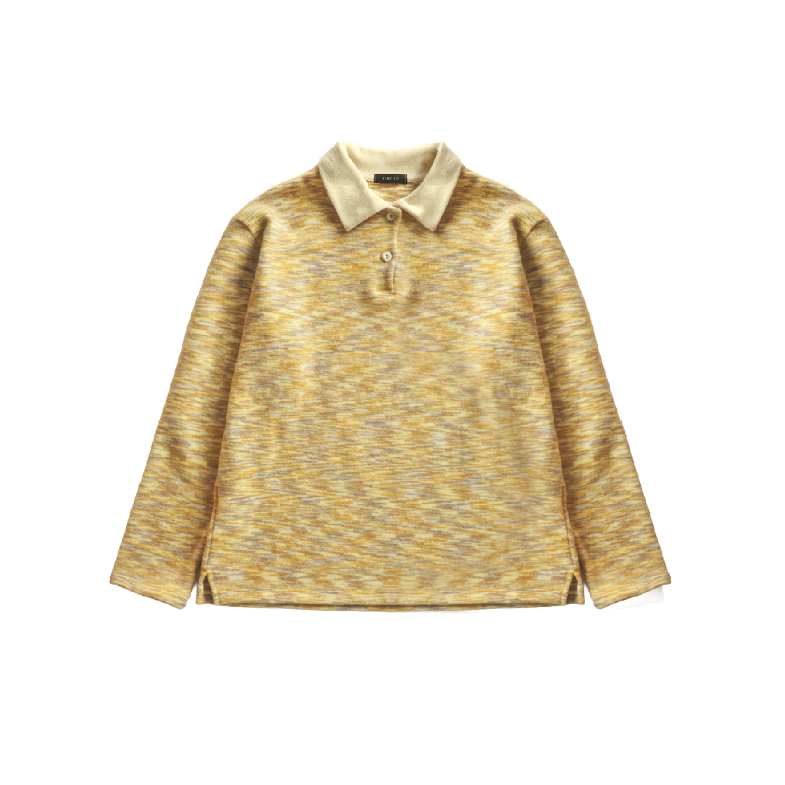 KS5CRTO001YW Kookeesee Marble Stripe Collar Tee yellow