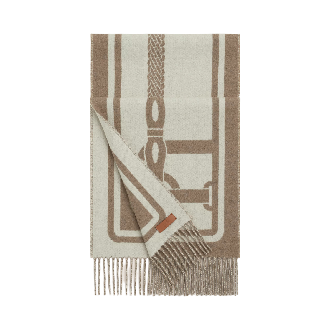 (W) 에르메스 쁘띠 카사크 코칭 머플러 데제르 이보아르((W) Hermes Petite Casaque Coaching Muffler Desert Ivoire) - 1