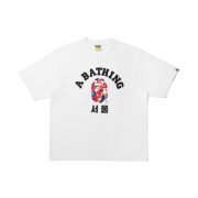 BAPE College Relaxed Fit T-Shirt White - Korea Exclusive