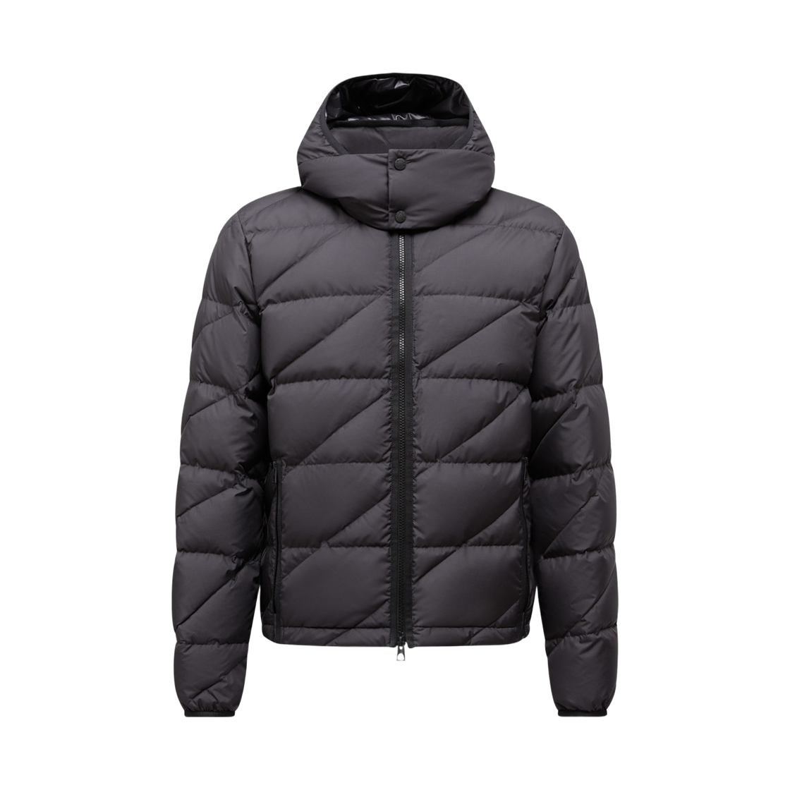 K2-091-1A00050-597YW-999 Moncler Sciros Diagonal-Quilted Hooded Short Down Jacket Black - 25FW
