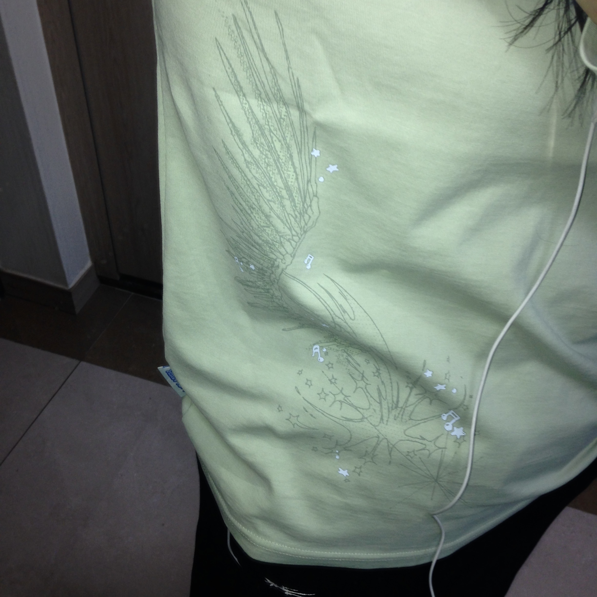 Sansan Gear X NCT WISH Long Sleeve Light Green 착용 스타일