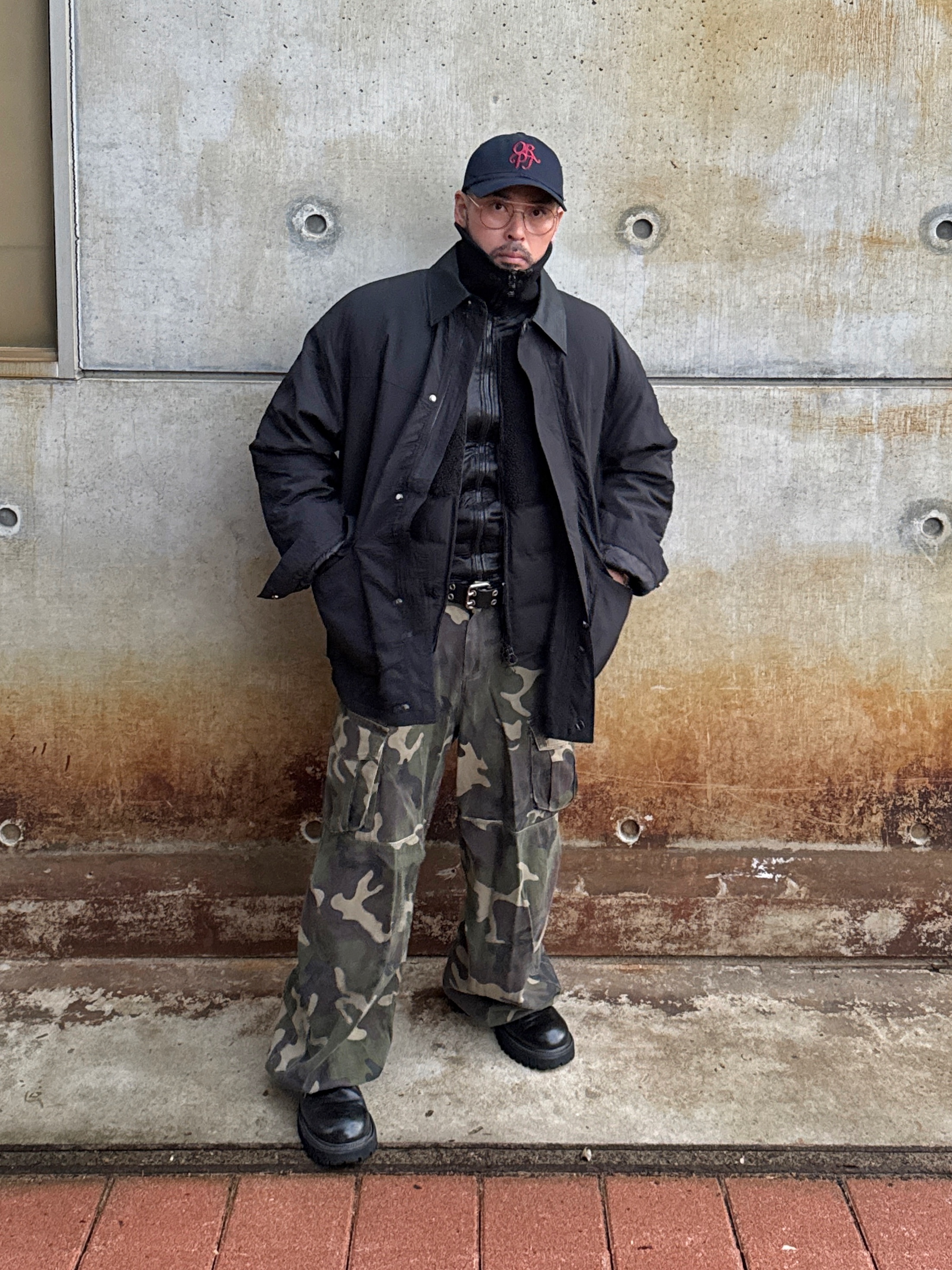 Flavorism VTG Washed Cargo Pants Washed Camo 착용 스타일 - 4