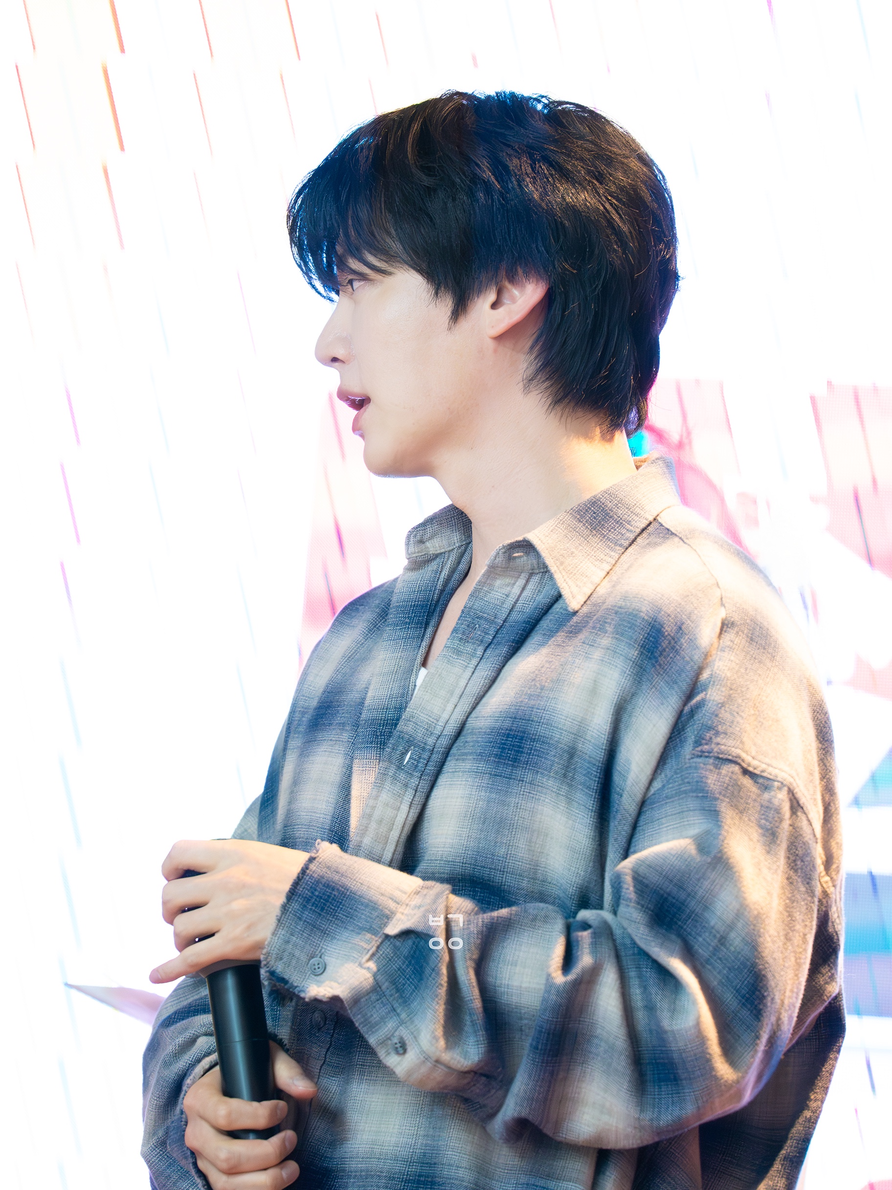 Nonnod Flexible String Check Shirt Blue Grunge 착용 스타일 - 2