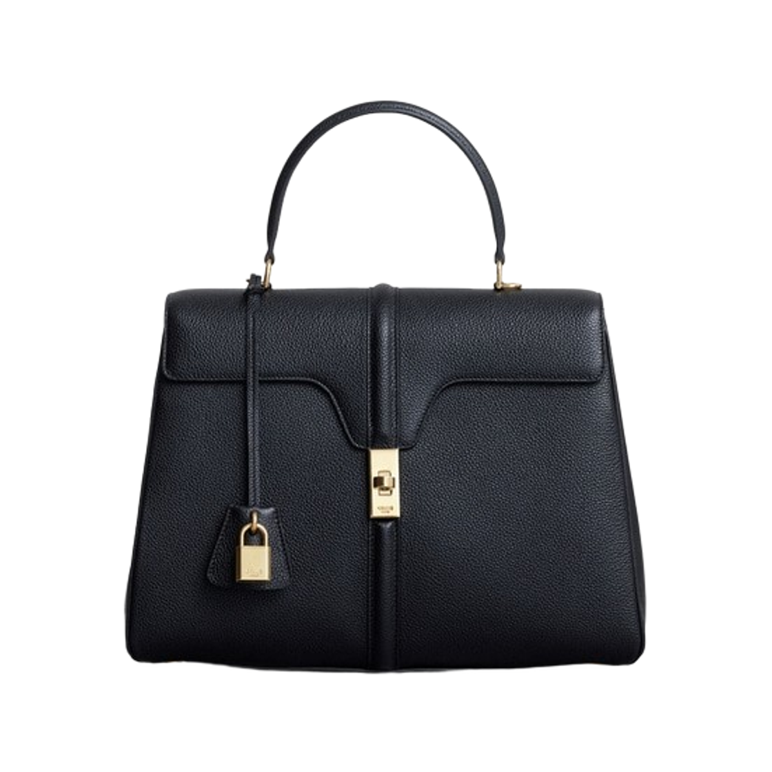 187373BF8-38NO Celine Medium 16 Bag in Grained Calfskin Black