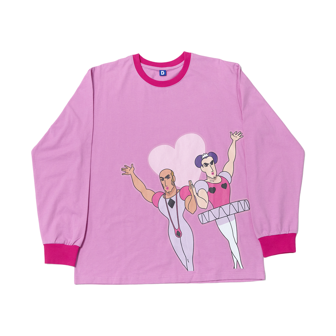 댄꼼마 x 짱구 중성마녀 긴팔 야광티셔츠 핑크(DANCOMMA x Crayon Shin Chan Neutral Witch Luminous Long Sleeve Tee Pink)