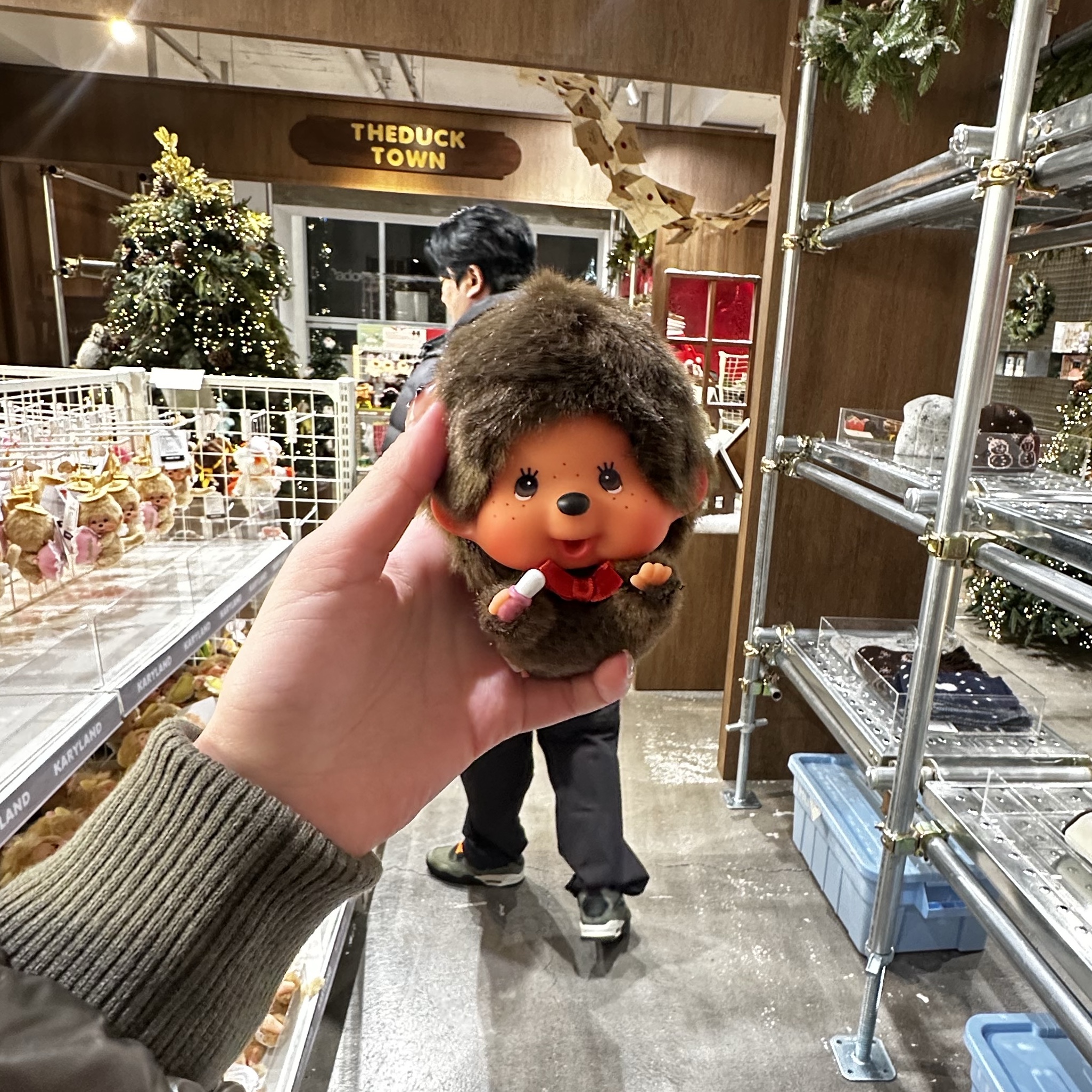 Monchhichi Love Happy Angel Monchhichi Big Head SS Keychain, Monchhichi Love Happy Angel Bebichhichi S Girl 착용 스타일 - 6