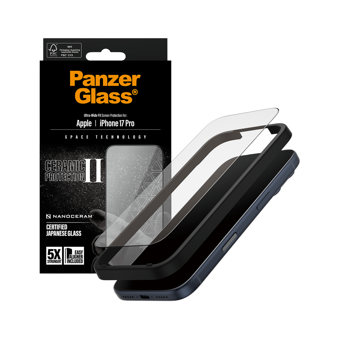 PG66155 PANZERGLASS Ceramic Screen Protector iPhone 17 Pro