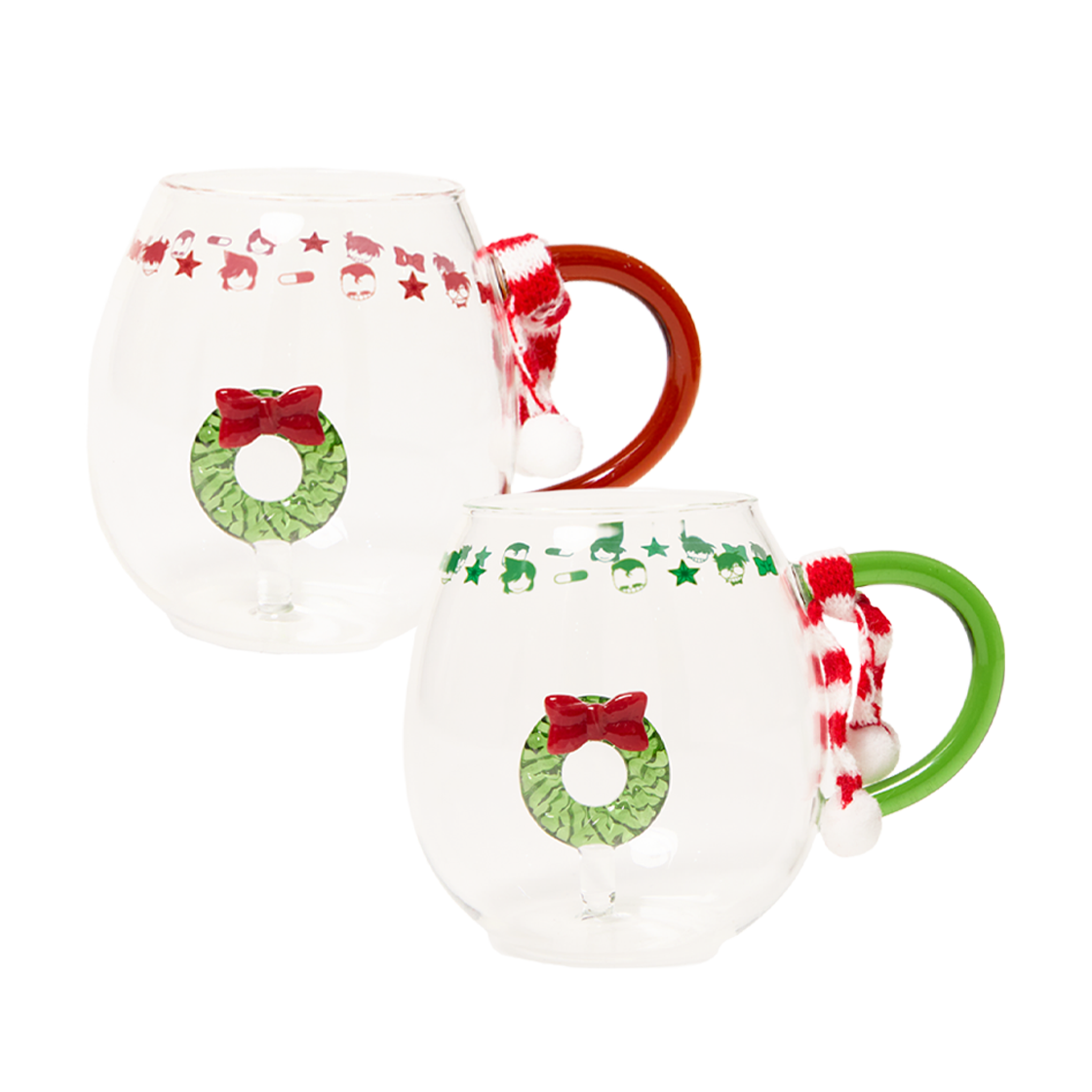댄꼼마 x 명탐정 코난 메리크리스마스 유리컵 세트 (2P)(DANCOMMA × Detective Conan Merry Christmas Glass Cup Set (2P))