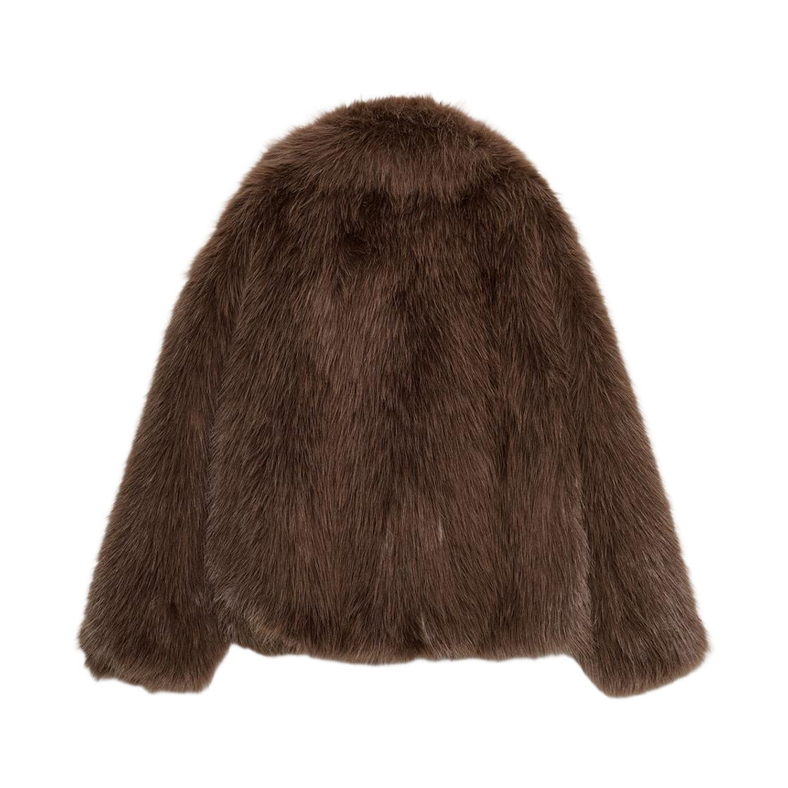 (W) 자라 ZW 컬렉션 포우 퍼 숏 코트 브라운((W) Zara ZW Collection Faux Fur Short Coat Brown) - 2