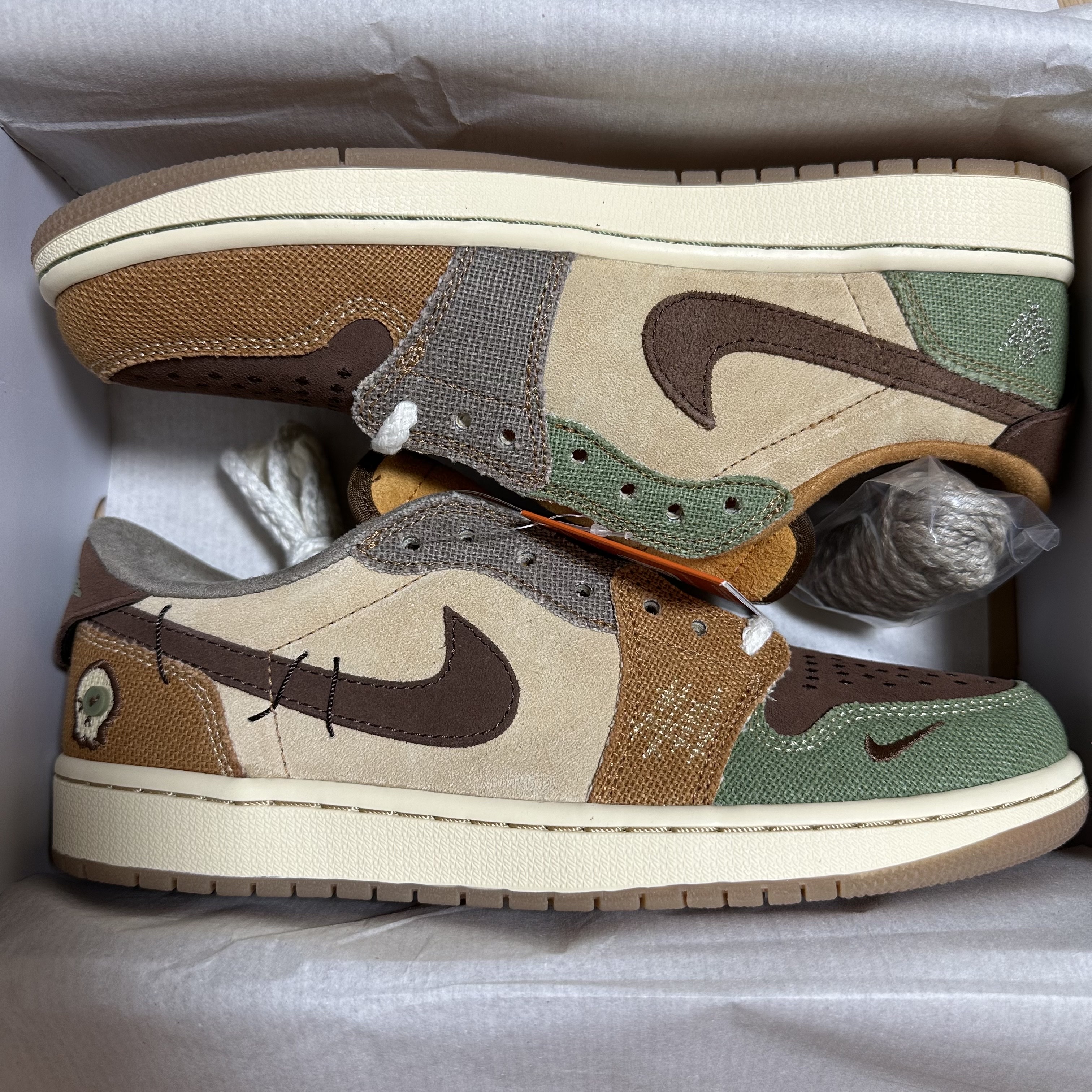 Jordan 1 x Zion Williamson Retro Low OG Flax and Oil Green 착용 스타일