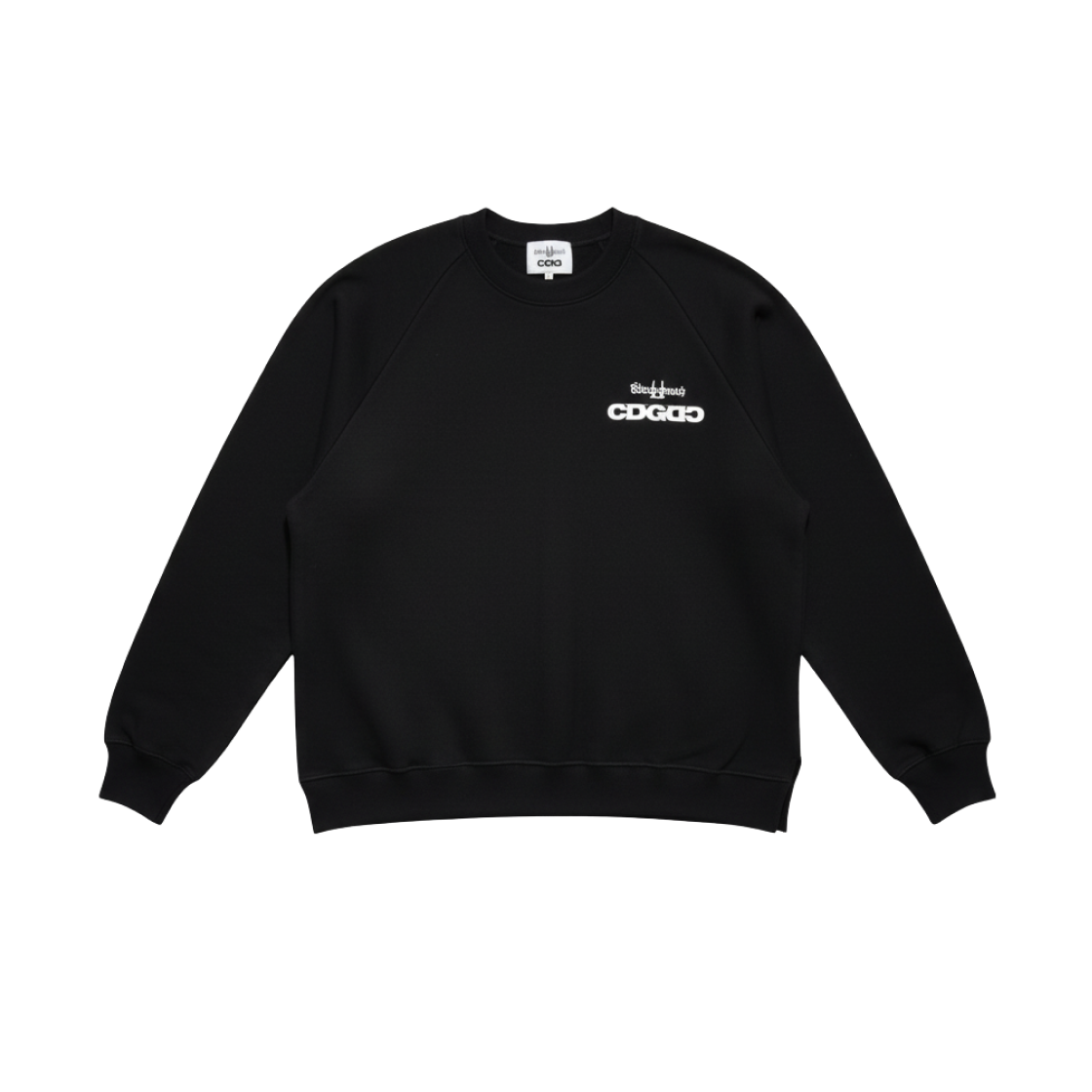 CDG x 지드래곤 위버멘쉬 CDGDC 오버사이즈드 크루넥 스웨트셔츠 블랙(CDG x G-DRAGON Ubermensch CDGDC Oversized Crewneck Sweatshirt Black)