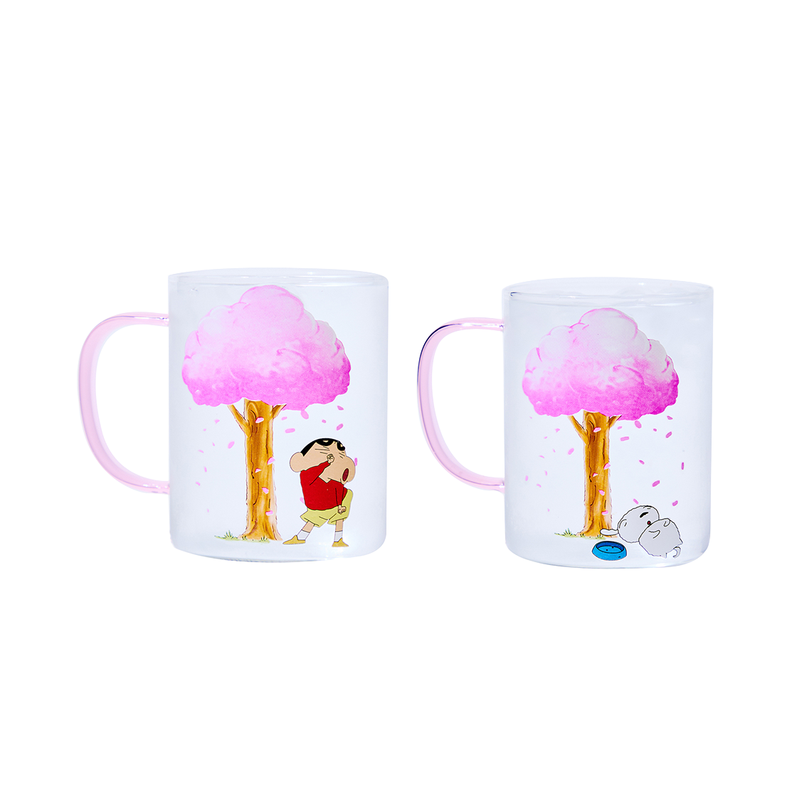DN24SCU0200 DANCOMMA x Crayon Shin Chan Cherry Blossom Color-Changing Glass Set Pink 2P
