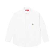 Supreme Loose Fit Flannel Oxford Shirt White - 25FW