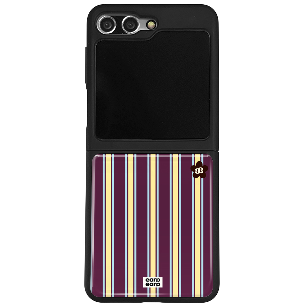 E2512_0027_1 earpearp Deep Purple Stripe Z Flip Epoxy Case