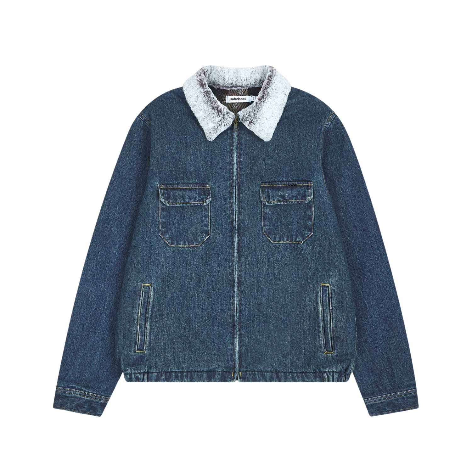 사파리스팟 쉐르파 데님 트러커 자켓 인디고(Safarispot Sherpa Denim Trucker Jacket Indigo)