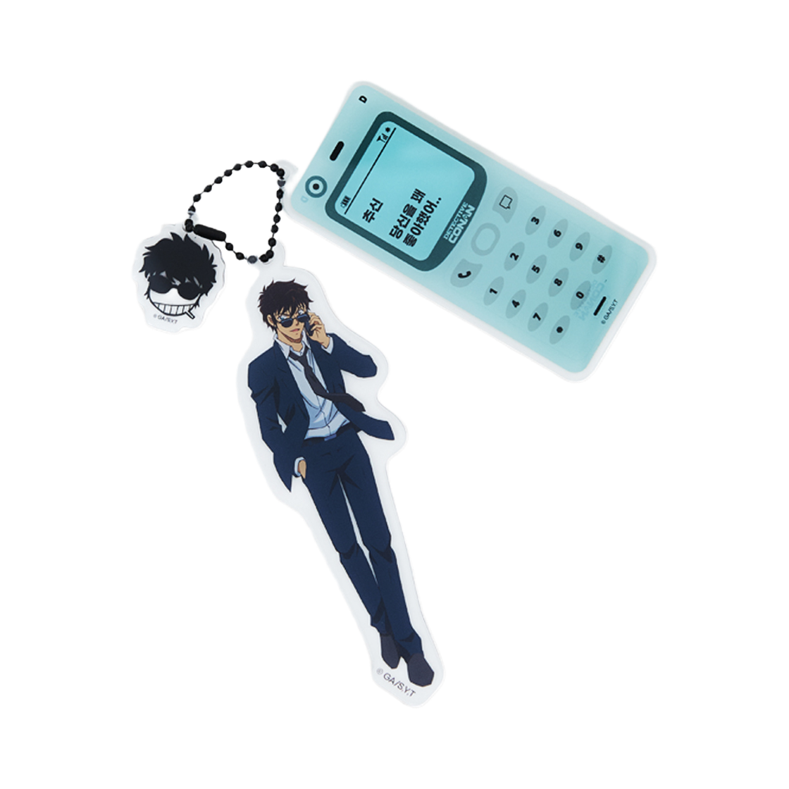 댄꼼마 x 명탐정 코난 송보윤 핸드폰 키링(DANCOMMA × Detective Conan Jinpei Matsuda Phone Keyring)