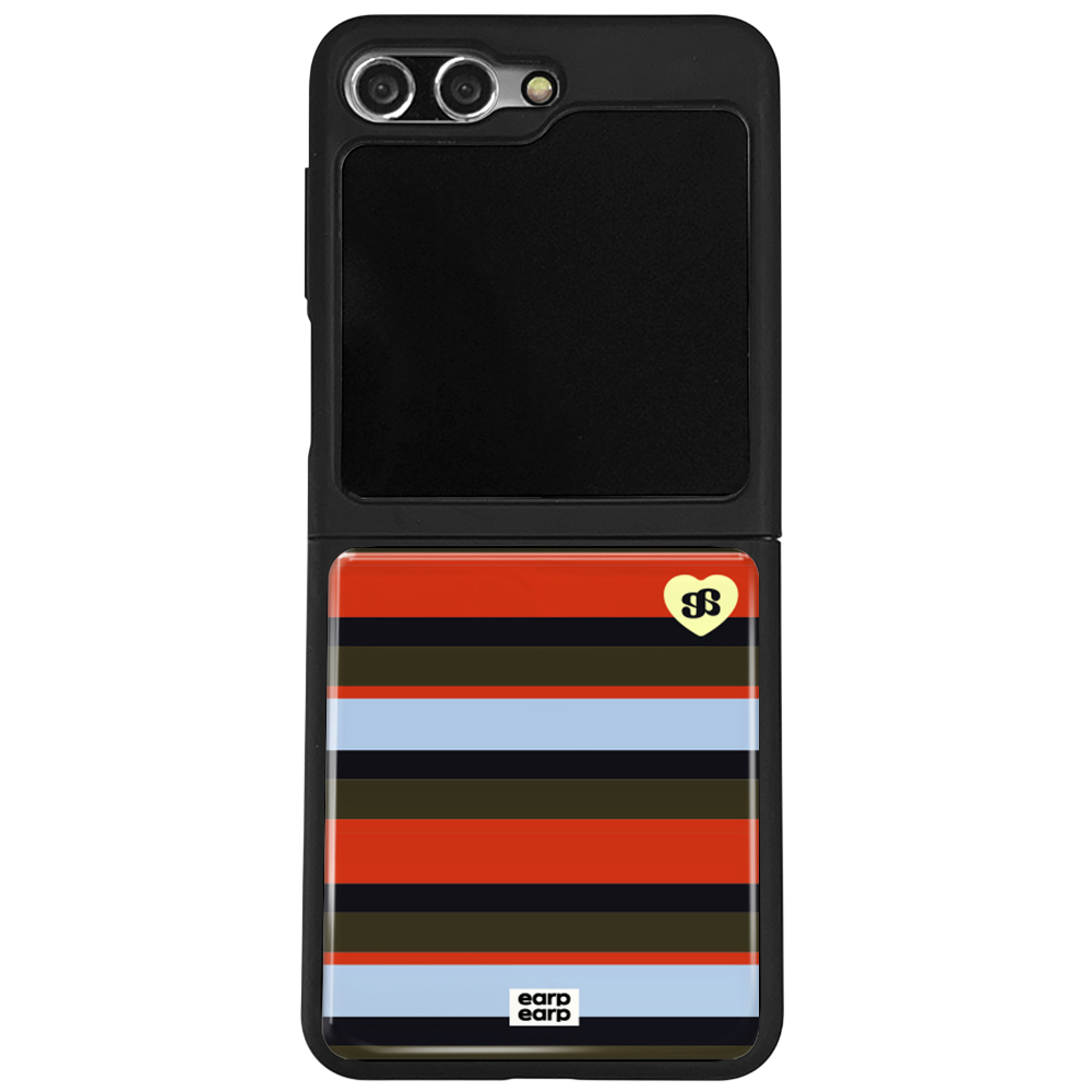 E2512_0019_2 earpearp Multi Stripe Red Z Flip Epoxy Case MagSafe