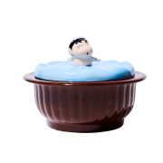 DANCOMMA x Crayon Shin Chan Steamy Shin Chan Onsen Hot Pot Sky Blue Brown 775ml