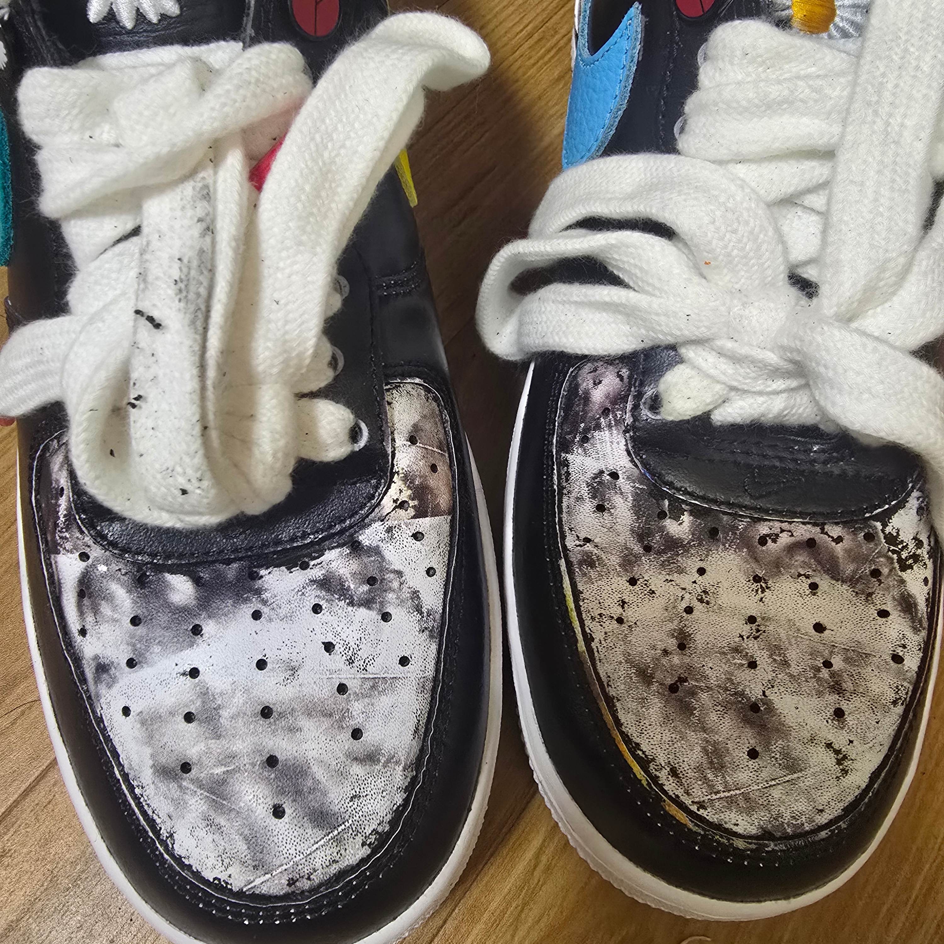 Nike x Peaceminusone Air Force 1 Low Para-Noise 3.0 Black and Multicolor 착용 스타일 - 2