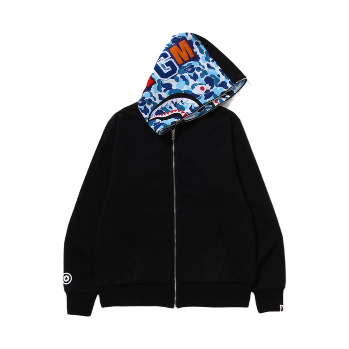 베이프 ABC 카모 리버시블 샤크 풀 집 후드 블루(BAPE ABC Camo Reversible Shark Full Zip Hoodie Blue) - 1