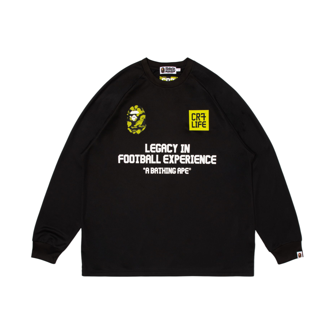 - BAPE x CR7 Life Multi Logo Poly Relaxed Fit L/S Football Jersey Black
