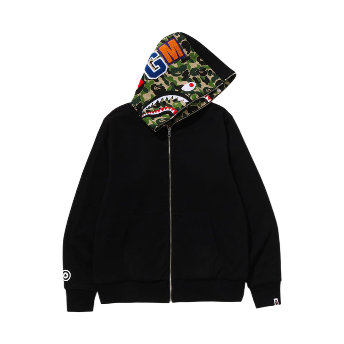 베이프 ABC 카모 리버시블 샤크 풀 집 후드 그린(BAPE ABC Camo Reversible Shark Full Zip Hoodie Green) - 1