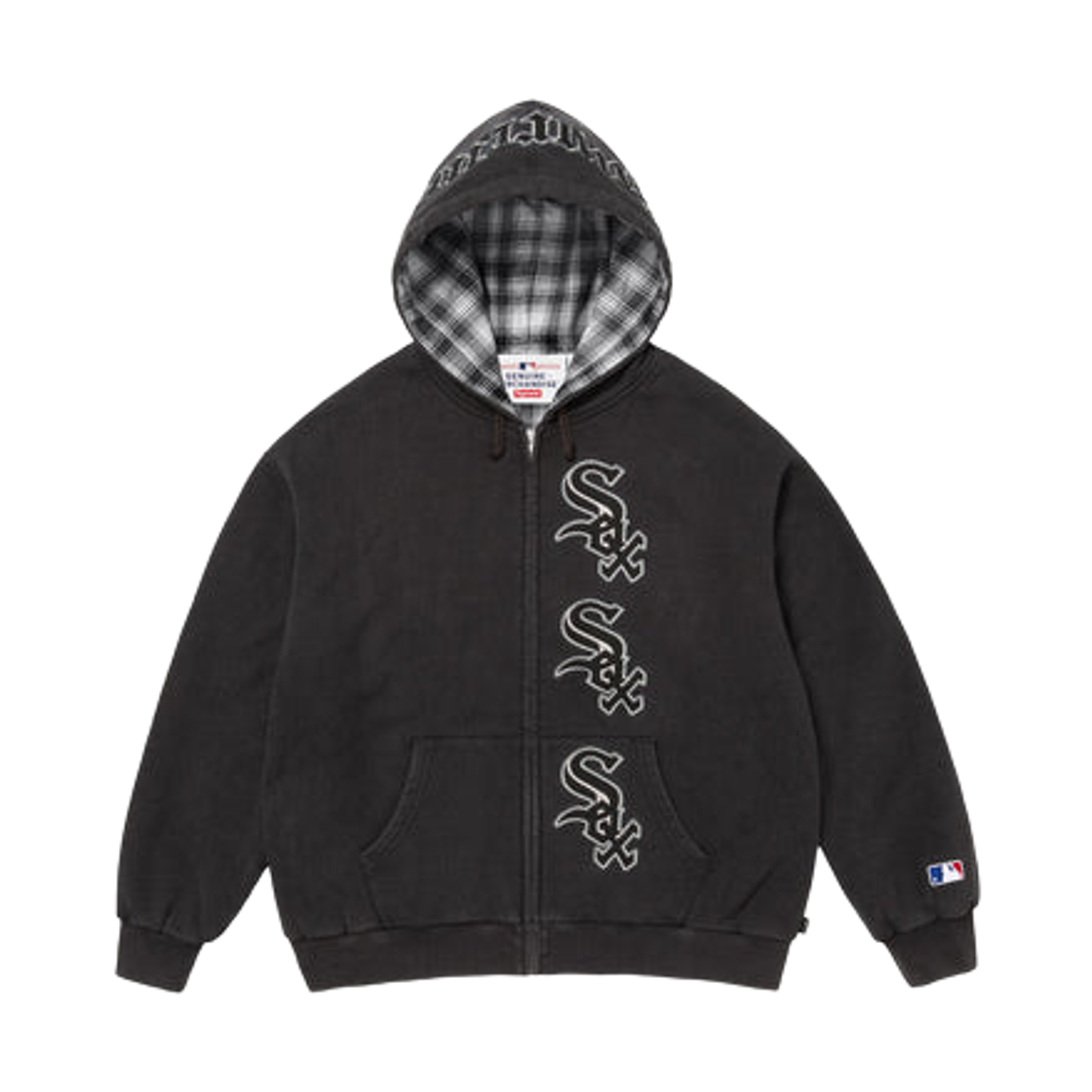 슈프림 x 시카고 화이트 삭스 집 업 후드 스웨트셔츠 블랙 - 25FW(Supreme x Chicago White Sox Zip Up Hooded Sweatshirt Black - 25FW) - 1