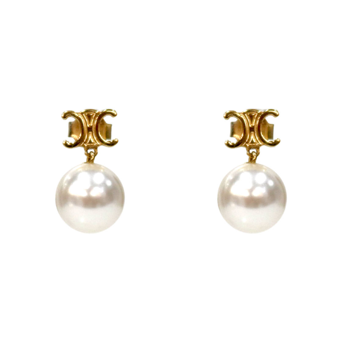 IT85TITPHG8S Celine Pearl Triope Gold Earrings A-B43337