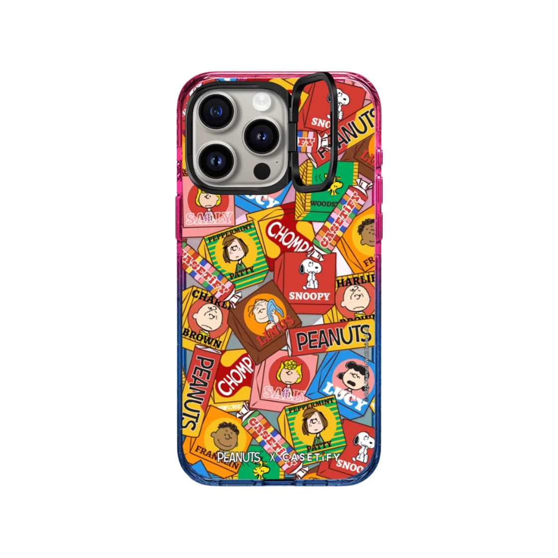 케이스티파이 x 피너츠 캔디 아이폰 맥세이프 호환 임팩트 링 스탠드 케이스 코튼 캔디(Casetify x Peanuts Candy iPhone Magsafe Compatible Impact Ring Stand Case Cotton Candy) - 1